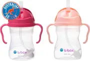 Sippy Cup with Weighted Straw for 6 Month plus Babies to Toddlers, Raspberry/Tut