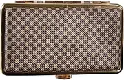 [Lorxilar] Cigarette Case Slim Stylish Leather Surface Metal Box for 20 Cigarettes Cigarette Box for Men and Women,One Size,Brown
