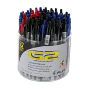 Pilot G2 Retractable Gel Ink Pens, Fine Point, 0.7mm, Assorted Colors, Tub of 72