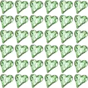 uxcell 40 Pcs 3D Heart Light Green Nail Rhinestones 12x13mm K9 Glass Crystal Rhinestones Pointed Back Crooked Heart Gems for Nail Charm Art DIY Decoration Craft