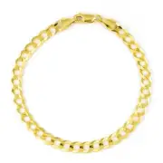 14K Yellow Gold Solid Mens/Women 6mm Cuban Curb Chain Link Bracelet 7"
