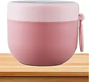 for Kids,600ml Leak Proof Stainless Steel Soup Mug with Spoon and Silicone Handle - Portable Kids Food for Soup, Rice, Ramen, Dessert, and