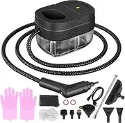 ASIEIT Handheld Steam Cleaner for Home, 1.69 Quarts Steamer with 3-Level Adjustable Handle, 10s Heat-up Handheld Steamer for Car, Portable Steamer for Dirt, Grease, Tile, Grout and Couch-15 PCS