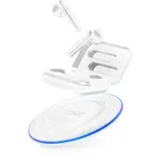 Tonic Wireless Earphones + 5W Wireless Charger Combo - White