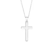 Silver 20mm Smooth Edge Plain Cross Pendant