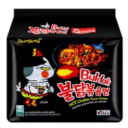 SAMYANG Korean Buldak Black Hot Chicken Instant Ramen Soup Noodles, 5 Bag, 700g