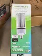 New In Box LITESPAN LED 36W E26 5000K 4860Lm Light Lamp