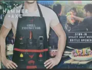 Grill Instructor Apron Sewn in Utility Belt Bottle Opener Phone & Beer Pockets