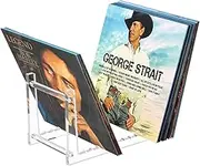 NIUBEE Clear Vinyl Record Stand Holder for Desktop Album Storage, Acrylic Vinyl Record Shlef Display 50 LPs