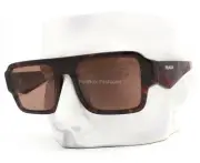 Prada Sunglasses SPR A05F 17N-90B Brown Tortoise Red Tortoise Temples w/case