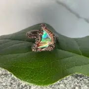 Copper Ring Size 5 Natural Pau Shell Hand Made Crafted Chunky Jewelry Metal