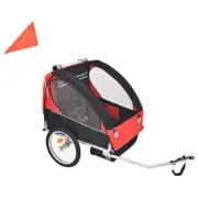 Foldable Bike Trailer Kids Bicycle Child Carrier Cart With Canopy Mesh Screen