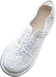 [Generic] Youth Boys Casual Shoes Fisherman Women's Shoes Linen Lace Headed Flat Bottom Sandals Hollow Out Single Mesh Shoes Lazy Shoes Comfy Casual Shoes for Men