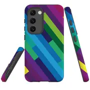 For Samsung Galaxy S23+ Plus Case Shielding Cover, Lined Rainbow