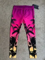 New with Tag! Hurley Big Girls' Palm Tree Print Legging Size Large 152-158 cm