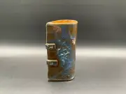 Vase 8” tall - Pottery Handmade - Slab Built - Small Studio Vancouver Artist