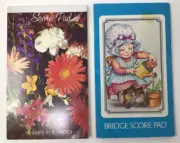 2 VTG Contract Bridge Scoring Pads, AMERICAN GREETINGS, Bonnet Girl