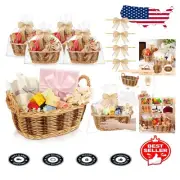 Bulk Wicker Gift Baskets Set of 4 with Bags & Bows - Perfect for All Occasions