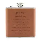 Gammon Definition Brexit 6oz PU Leather Hip Flask Tan Funny Britain Europe EU