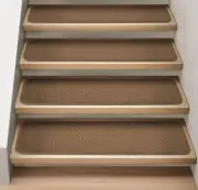 Set of 15 ATTACHABLE Carpet Stair Treads 8"x30" TOFFEE BROWN runner rugs