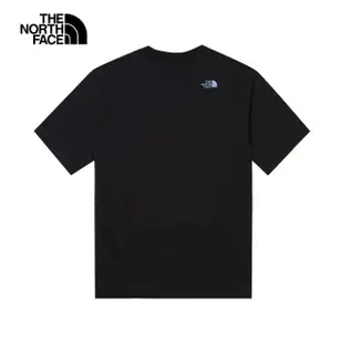 【The North Face 官方旗艦】北面男款黑色純棉品牌風景LOGO寬鬆短袖T恤｜88GMJK3