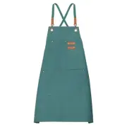 Canvas Chef Aprons Adjustable 75x68cm Cross Back Cooking Apron 3 Pockets Green