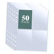 Pack 400 Pockets 6 Ring A5 Planner Binder Inserts, Double-Side Photocard 50
