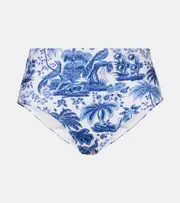 [Staud] Staud Devon printed high-rise bikini bottoms AU 10 white