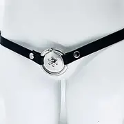 STHELMET SM stainless steel penis cage chastity cage men's chastity belt set with belt strap and penis plug dilator penis cage cock cage bondage SM penis cage sex toys for couples(Xl,50mm)