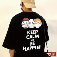 在飛比找PChome24h購物優惠-【AMERO】正韓 男裝圓領短袖T恤 韓國”保持鎮定並快樂”