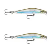 2x Rapala 9cm RipStop Shallow Jerkbait Hard Body Fishing Lure -Moss Back Shiner