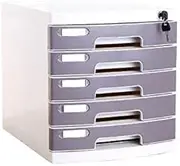 VUCICA Desktop File Cabinet, 5-Layer Drawer Storage Organization, with Lock/Blank Label，Suitable for Office Supplies (Size : Medium 5-Layers)