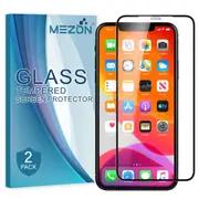 [2 Pack] Full Coverage Apple iPhone X (5.8”) Tempered Glass Crystal Clear Premium 9H HD Screen Protector by MEZON (iPhone X, 9H Full)