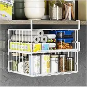 Couwilson Storage 2Pack - 12.6in Metal Under Cabinet Shelf, Hanging Wire Basket Shelves, Undershelf Storage Basket for Kitchen Pantry Bookshelf