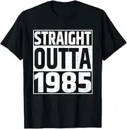 [X.Style] Straight Outta 1985 38th Birthday Vintage 38 Years Old ds1509 T-Shirt (M) Black
