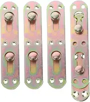 ULTECHNOVO 4pcs Bed Hinge Furniture Bed Rail Fittings Universal Bed Frame Bed Frame Brackets Heavy Duty Heavy Duty Hinge Bed Rail Support Heavy Duty Bed Frame Bed Rail Footboard Brackets Iron