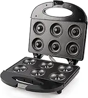 750W Mini Donut Maker w/Auto Temperature Control, 16-Cavity Dual Heating & Non-Stick Plates - 5cm Round Donuts, Lightweight 1.2kg