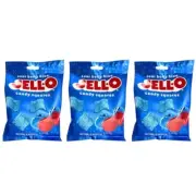 3x JELL-O Sour Berry Blue Candy Squares. 3.75 oz