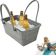 Large Ice Bucket - Silicone Drink Tubs for Outdoor with Lid | Large Capacity, Party Supplies for Picnics Pool BBQ Gatherings Home Bar Beach Outings