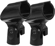 Kisangel 2pcs Microphone Clip Holder Durable Mic Holder for Stand Easy to Use Wireless Mic Clamp Lightweight Design for Live Streaming and Recording