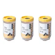 3x Locknlock 1L Airtight Cat/Dog Pet Interlock Wet/Dry Food/Treat Storage Yellow