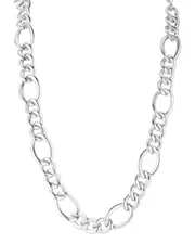 Chloe and Madison Silver Chunky Figaro Collar Necklace