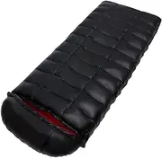 Double Warm Goose Down Sleeping Bag for Adults - Outdoor Camping & Quilting for Two Purposes(Red 400g Goose Down)