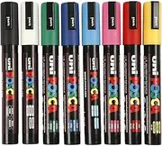 Uni-Ball POSCA PC-5M [8 Pen Set] Includes 1 of Each - Black, White, Pink, Red, Yellow, Green, Blue and Light Blue