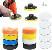 Car Waxing Pad, Polishing Wheel with Drill Adapter, Car Sanding Pads, Polishing and Waxing Kit, Complete Car Polishing Wheel Kit with Drill Adapter for Waxing and Sealing