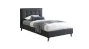 Lara upholstered bed with timber legs