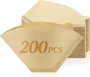 NAILGIRLS Coffee Filter Paper - 200 Count Natural Coffee Filters 2-4 Cup, Size 102 Unbleached Original Wooden Drip Paper for Coffee Machines & Coffee Cones,Disposable for Pour Over & Drip Coffee Maker