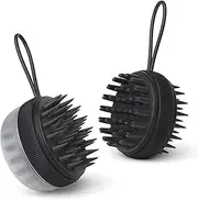 TOUCHBeauty Silicone Scalp Massage Brush, Shampoo Brush 2-in-1,Head Massage for Wet and Dry Hair,Bath Brush Rubber Care Improves Blood Circulation for Men Women Pets (BLACK)