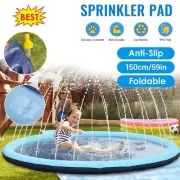 150CM Sprinkler Water Mat Splash Play Pad Kids Inflatable Spray Pool Sea Outdoor