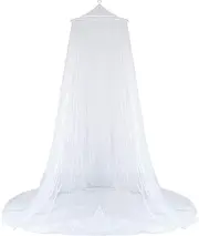 GWHOLE Universal Mosquito Net for Bed Canopy Netting for Single to King Size Beds, White